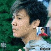 a picture of a man with the name tenada on the bottom right