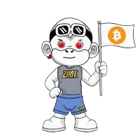 a cartoon character with a shirt that says ' zhout ' on it