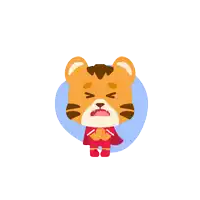a cartoon of a tiger with the words maaf ya