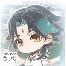 a picture of xiao with the words xiao solito de pan