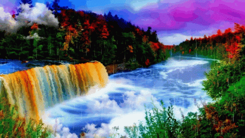 Nature Waterfall GIF - Nature Waterfall Raining - Discover & Share GIFs