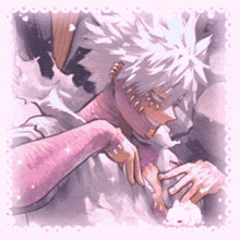 a close up of a person 's hand on another person 's shoulder
