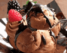 National Chocolate Ice Cream Day Food GIF - National Chocolate Ice Cream Day Food Berries GIFs