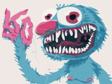 a drawing of a monster with a big mouth