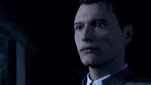 a close up of a man 's face with the words deviant obnapunen above him