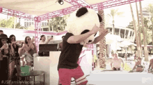 rock baby rock panda head dance moves dancing panda costume