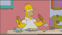 Cabezazo A La Mosca GIF - The Simpsons Food Fly GIFs