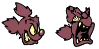 a cartoon drawing of a wolf with a big mouth and teeth