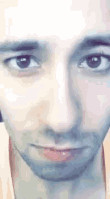 a close up of a man 's face with his mouth open