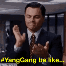 Yang Gang Leonardo Di Caprio GIF - Yang Gang Leonardo Di Caprio Yang Gang Love GIFs