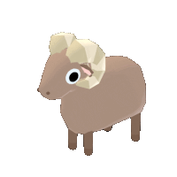 a cartoon drawing of a ram with a big horn