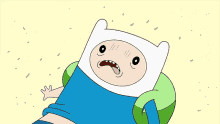 a cartoon character with a surprised look on his face is laying down
