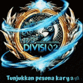 a logo with a peacock and the words music division 02