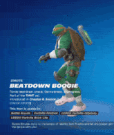 a picture of a teenage mutant ninja turtle with the words beatdown boogie on it