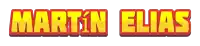 martin elias is written in yellow and red letters