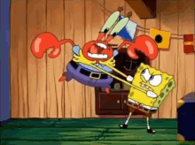 spongebob mr krabs angry choke shake