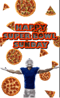 Happy Super Bowl Sunday Pizza Sticker - Happy Super Bowl Sunday Super Bowl Pizza Stickers