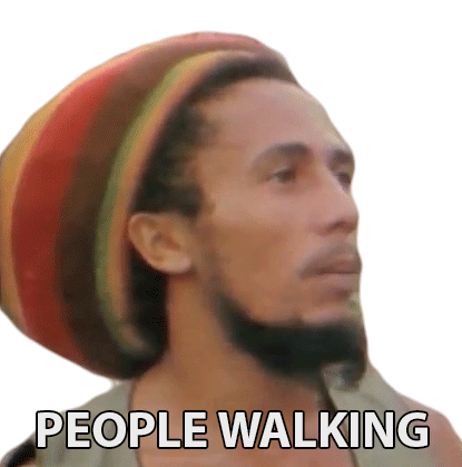 People Walking Bob Marley Sticker - People Walking Bob Marley Walk Stickers