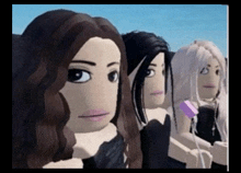 a group of cartoon girls are standing next to each other with their faces showing