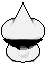a pixel art drawing of a mushroom with a black border and a white background .