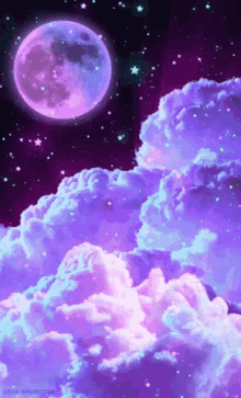 Good Night Full Moon GIF - Good Night Full Moon Purple GIFs