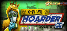 a poster for x-ways hoarder shows a person wearing a gas mask and a crown