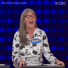 Laughing Margot GIF - Laughing Margot Family Feud Canada GIFs