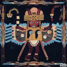 a painting of a mythical figure with pixiz written in the corner