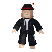 a cartoon character wearing a black hat and a black jacket