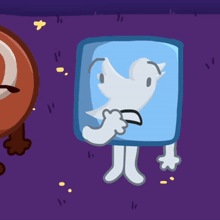 a cartoon character with a twitter logo on its face