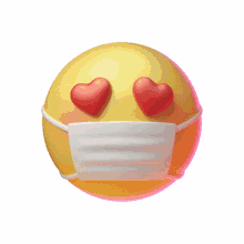 hello mask heart love emoji