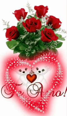 te amo i love you rose flower heart