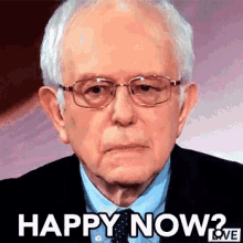 Bernie Sanders Happy Now GIF - Bernie Sanders Happy Now Stink Eye GIFs