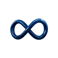 blue infinity symbol on a white background