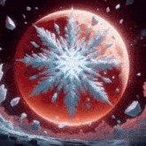 Red Moon Snowflake GIF - Red Moon Snowflake Ice In Space GIFs