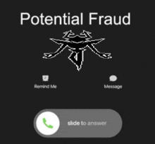 a phone screen shows a potential fraud call