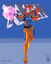 a cartoon drawing of jean grey from the x-men series