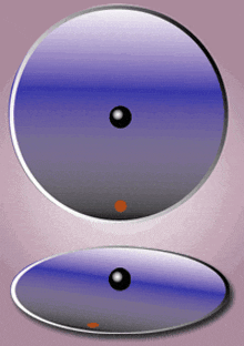 a purple circle with a black circle in the middle