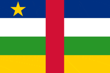 a blue green and yellow flag with a yellow star