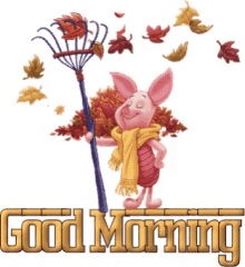 Good Morning Fall Season GIF - Good Morning Fall Season Piglet GIFs