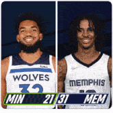 Minnesota Timberwolves (21) Vs. Memphis Grizzlies (31) First-second Period Break GIF - Nba Basketball Nba 2021 GIFs