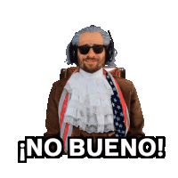 a man in a costume says no bueno in spanish