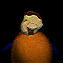 a pixelated image of a man with the word ass behind him