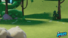 a picture of a sheep with mojo swortops written on the bottom