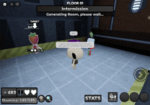 a screenshot of a video game that says " floor 31 intermission "