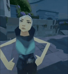 a cartoon of a woman with chinese writing on the bottom