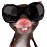 a cartoon mouse wearing sunglasses and smiling .