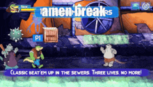 a video game called amen breaks is being played on a computer screen