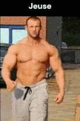 a picture of a shirtless man with the word jeuse written above him
