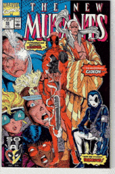 a comic book called the new mutants features deadpool and gideon